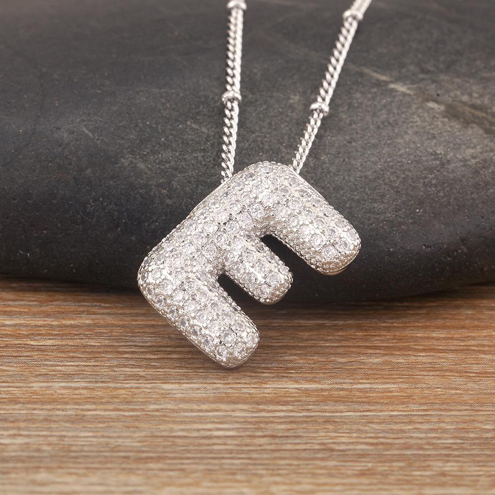 Nidin Горячая Распродажа Паве Кристалл Циркон Буквы от A до Z Подвеска Ожерелье Мужские и Женские Парные Инициалы Имен Алфавит Ювелирные Изделия Прекрасный Подарок