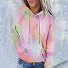Женская модная повседневная толстовка с капюшоном и градиентным принтом с длинным рукавом