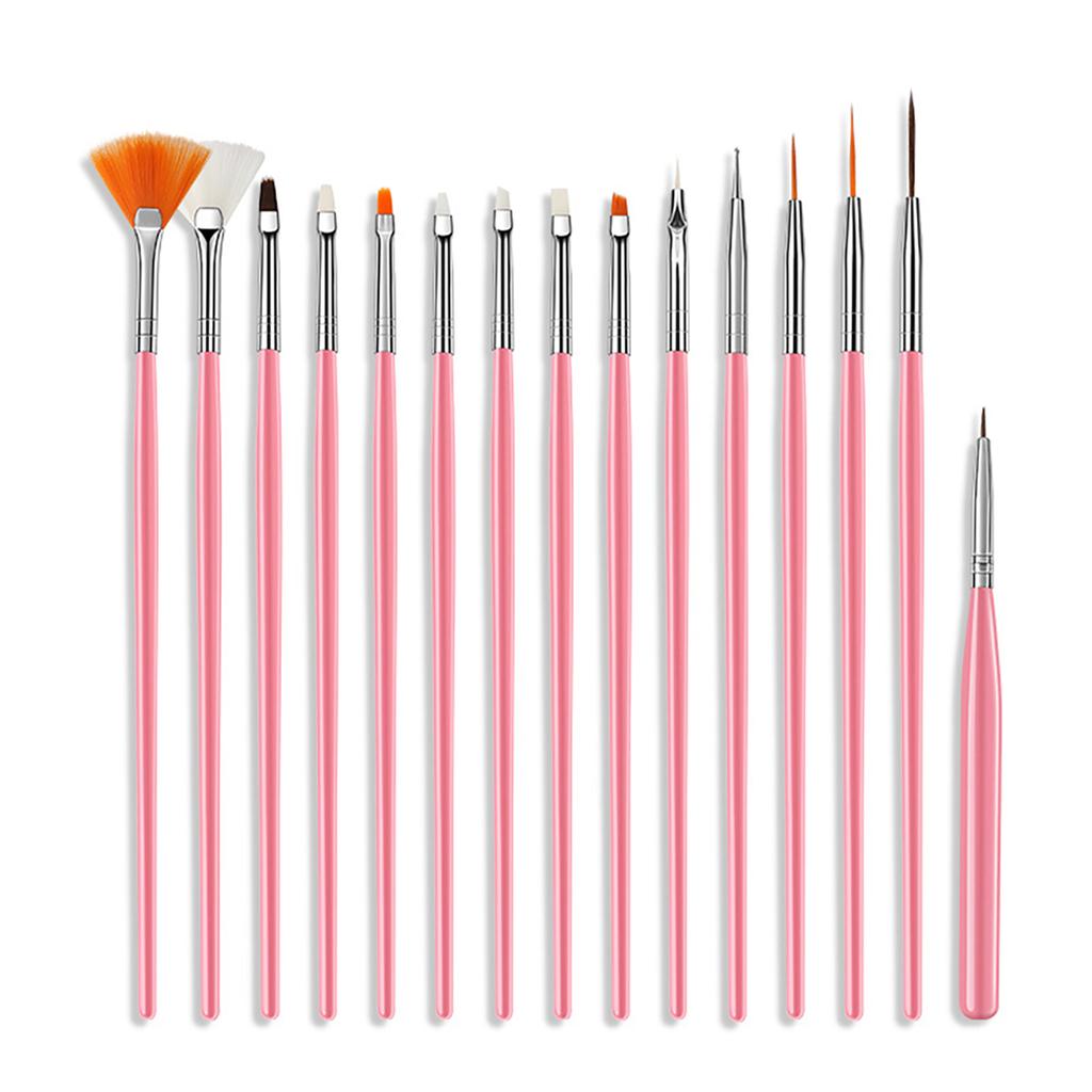 Blueberry Lady Dotting Drawing Nail 15Pcs Hook Art Line Pen Польский макияж Кисти Маникюрный инструмент