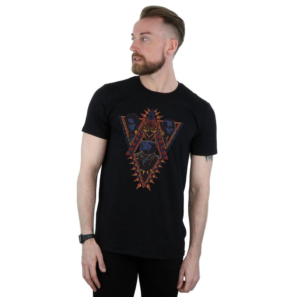 Marvel Mens Black Panther Tribal Heads T-Shirt