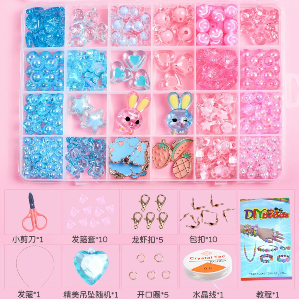 Набор для детского бисероплетения «Сделай сам» из 24 предметов со свободными бусинами для девочек для плетения браслетов и ожерелий