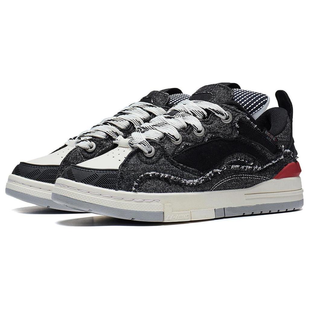 Li Ning Wave Золотые Износостойкие И Легкие Низкие Кеды для Скейтборда Женские Черные AECS074-9