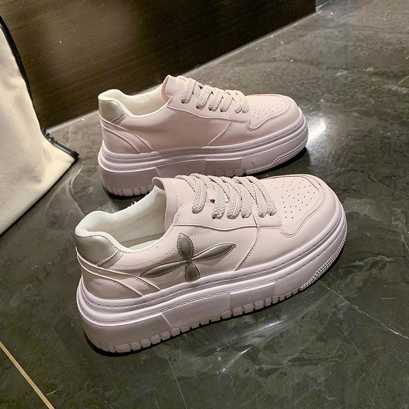 Белые туфли на платформе, женские новые универсальные женские туфли из натуральной кожи, спортивная повседневная женская обувь Borad