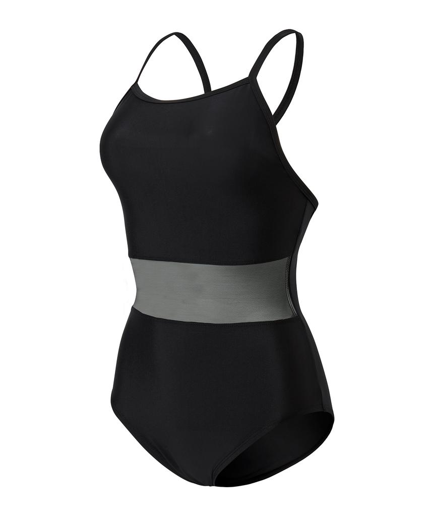 Laelliseupocheu [Qsla210 Blk] Современный купальник-слип с вырезами и открытой спиной, черный
