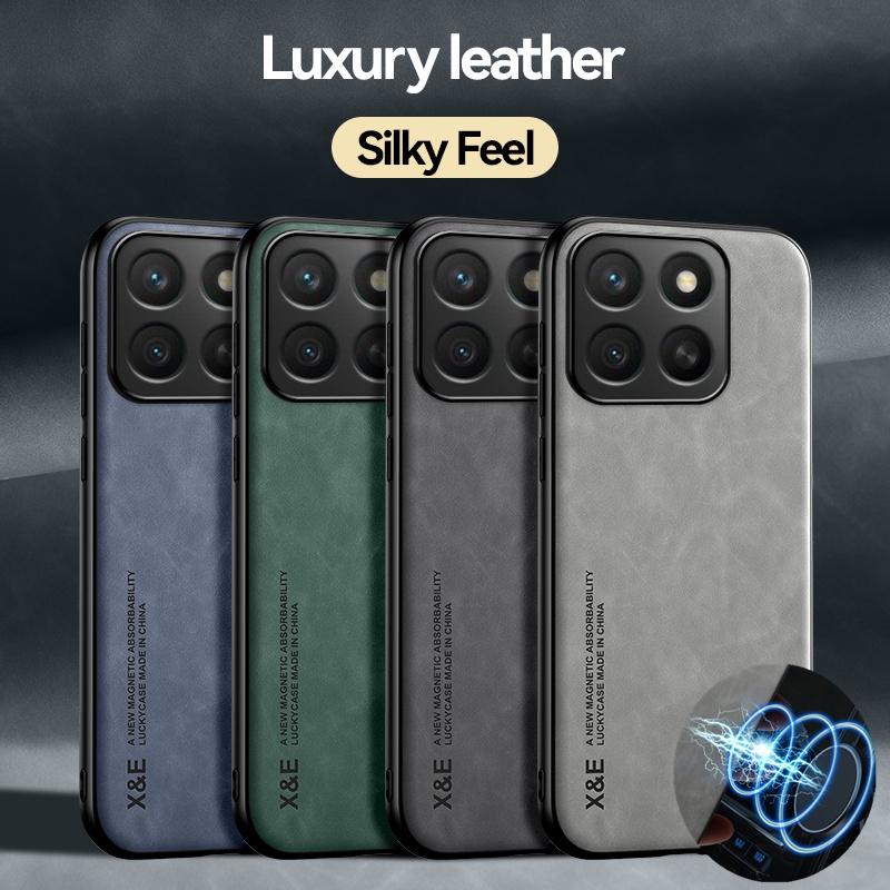 Магнитный чехол с ощущением кожи для Honor X6c X8c Защитная крышка Ударопрочная задняя панель Coque Funda Capa