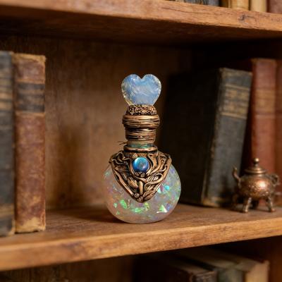 Флакон волшебного зелья «Аура русалки», винтажный флакон для духов из смолы и кварца, флакон желаний, подарок ручной работы для нее, девушки, жены.