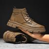 Итальянские брендовые мужские кожаные ботинки, рабочие ботинки на толстой подошве, модные новые зимние мужские высокие ботинки, износостойкие подошвы