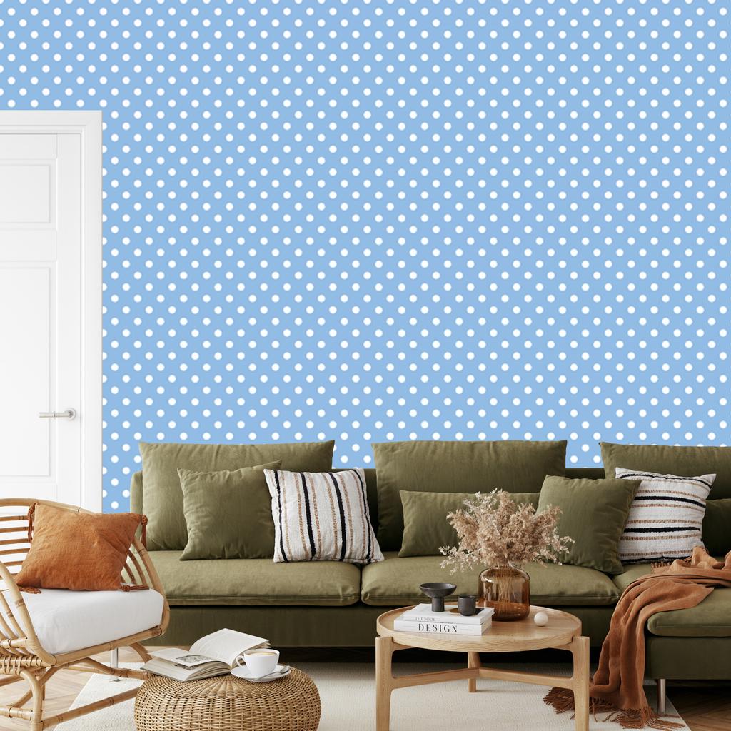 Azure Dots Wallpaper, Soft Forms for Living Room and Bedroom 50x1000