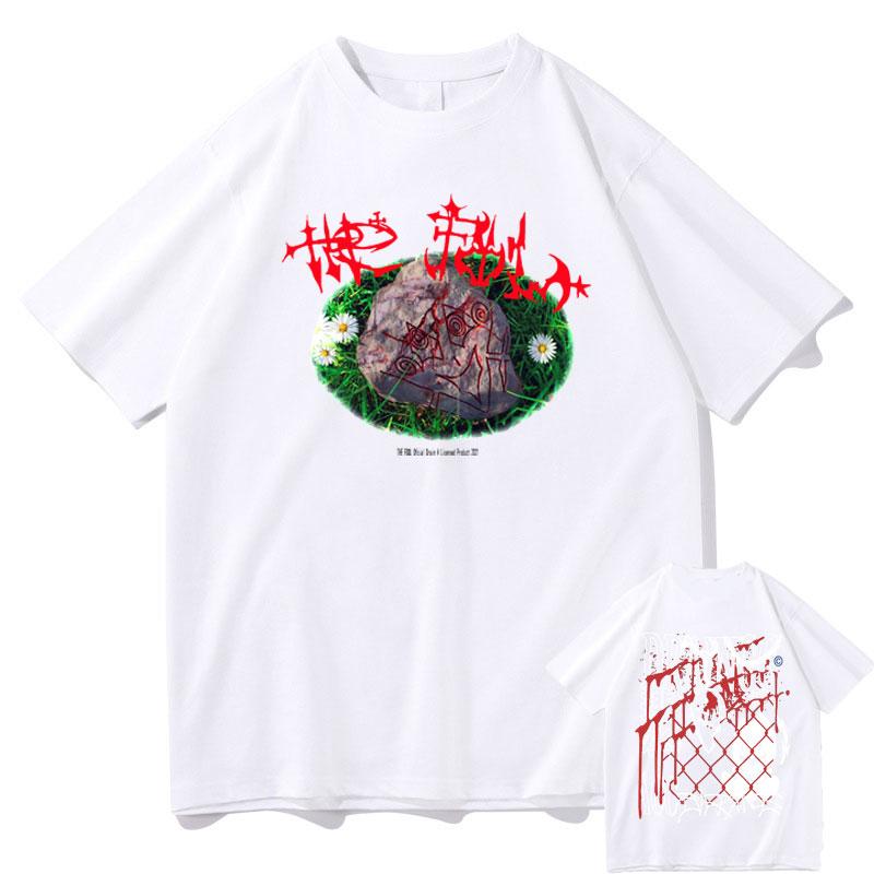 Bladee The Fool Drain Gang Music Album Double Sided Print Tshirts Men Women Hip Hop Casual Tshirt Man Rock T Shirt Streetwear