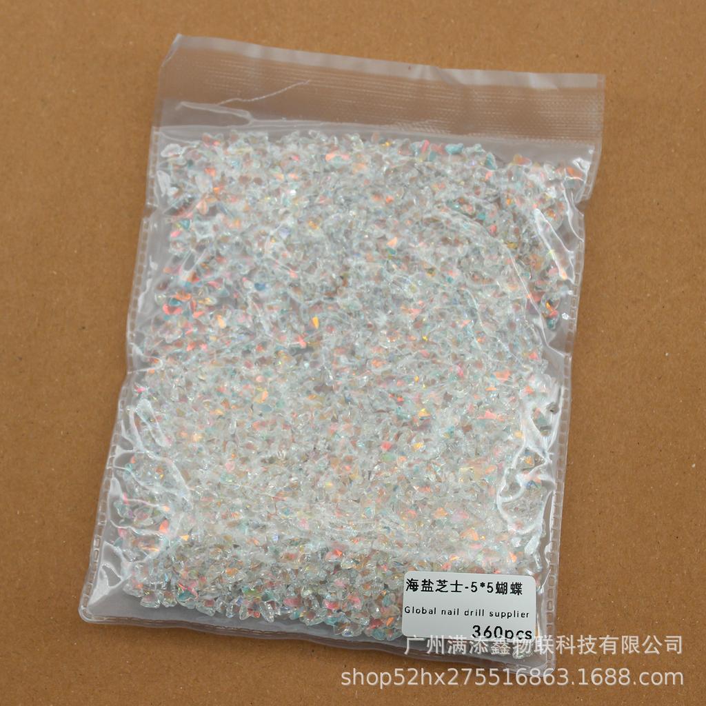 Целая упаковка из 360 кристаллов с острым дном в виде морской соли и сыра, бриллиантов, толстых квадратных, с кривым сердцем, украшений для дизайна ногтей