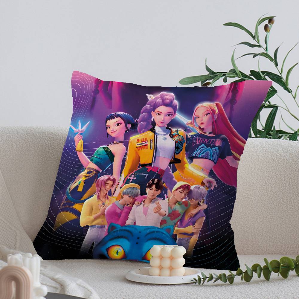 Classic Movie Kpop Style D-Demon H-Hunters Cushion Cover Inches Farmhouse Decor Home Throw Pillow Covers For Couch Decorations