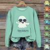 Women's Fashion Long Sleeve Halloween Print Round Neck Sweater Top