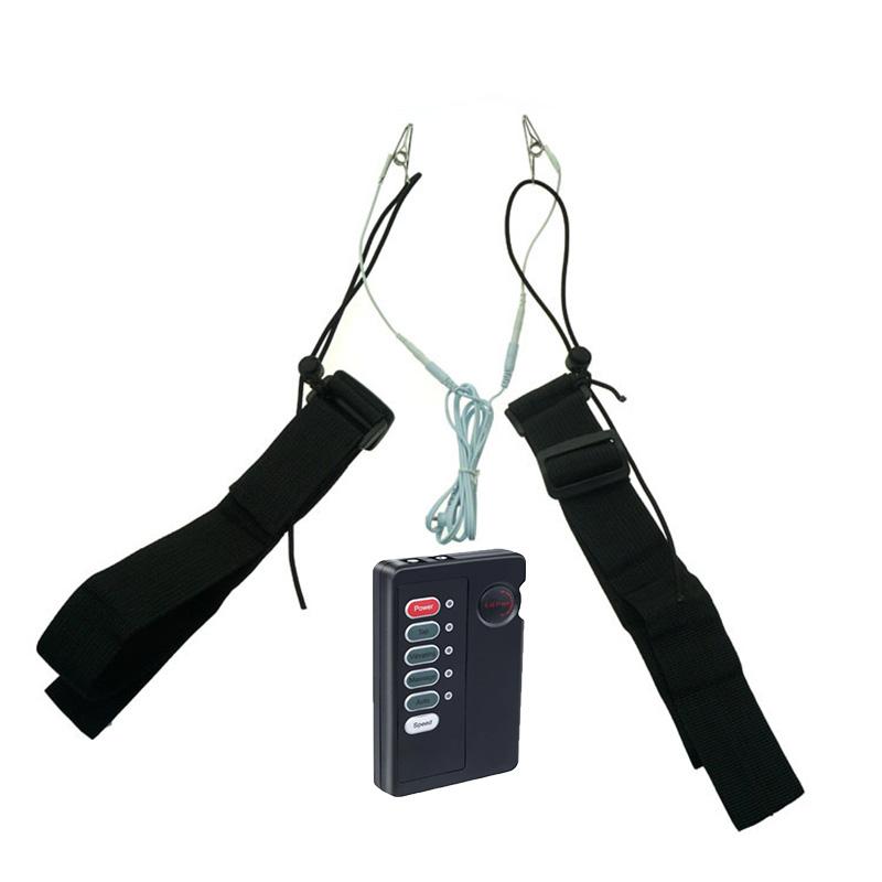 Electric Shock Labia Clamps with Leg Bondage Belt Nipple Clip Pussy Clitoris Electro Stimulation Sex Toys for Women