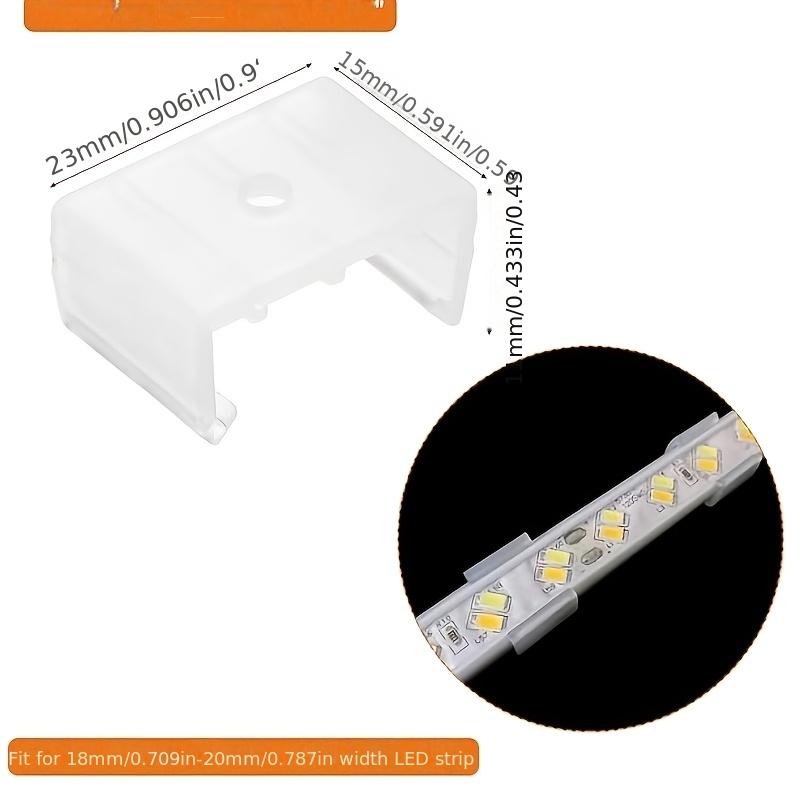 Neon light mounting clips/brackets/fixing clips suitable for 8mm to 20mm silicone LED neon light strips, translucent, pack of 50