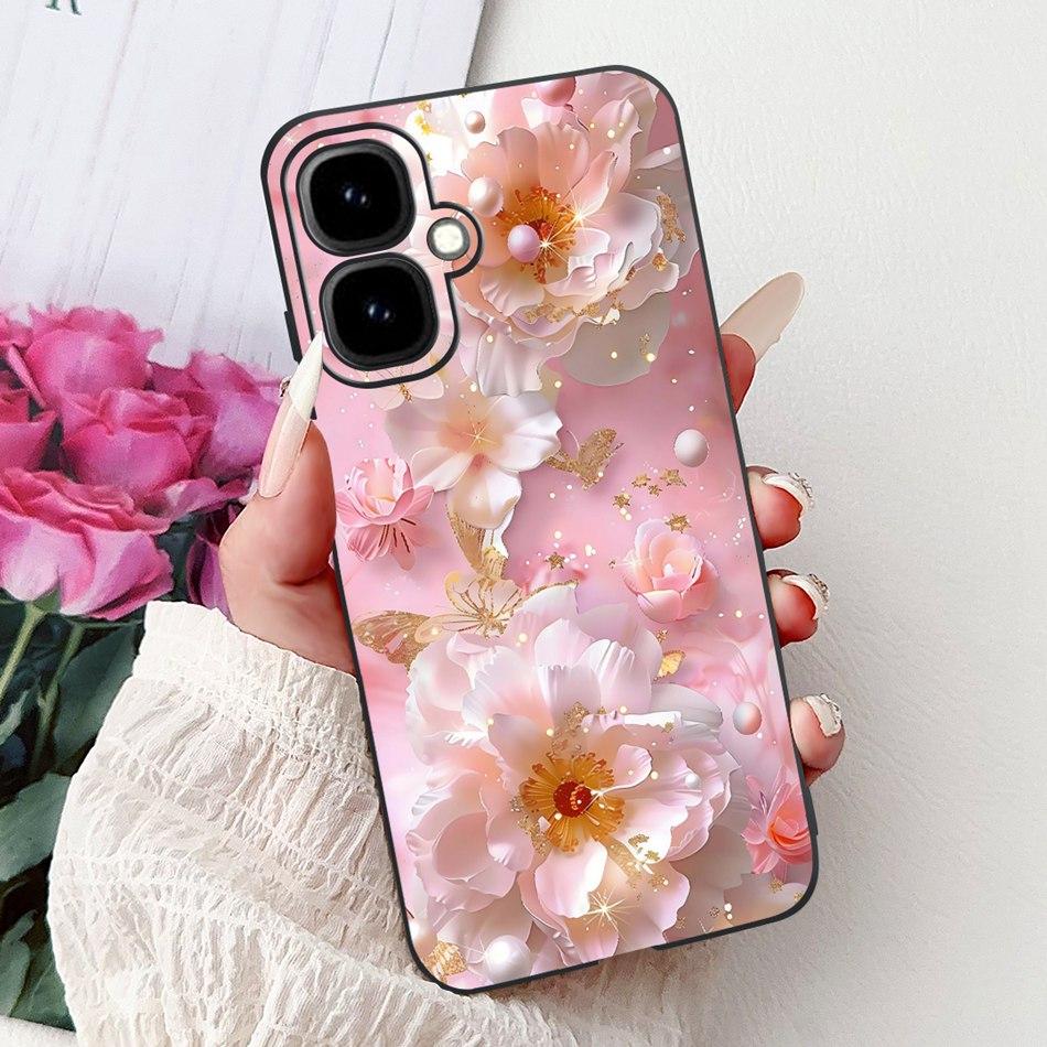 For Infinix Smart 10 2025 Elegant Floral Butterfly Phone Case For Infinix Smart10 Soft Silicone TPU Cases