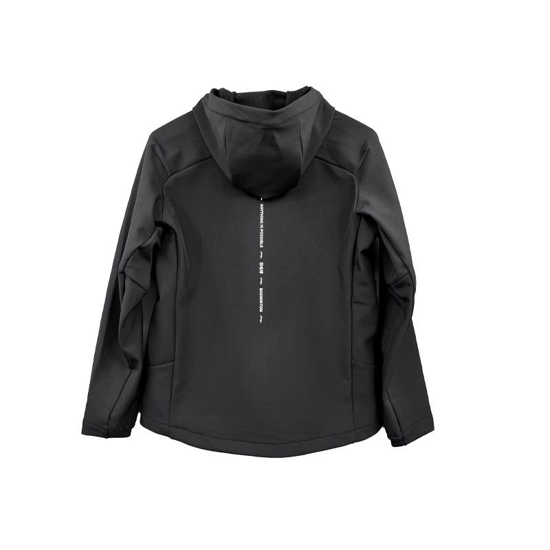 Li Ning флисовая подкладка толстая теплая куртка с капюшоном мужские куртки черные AFDUA71-1