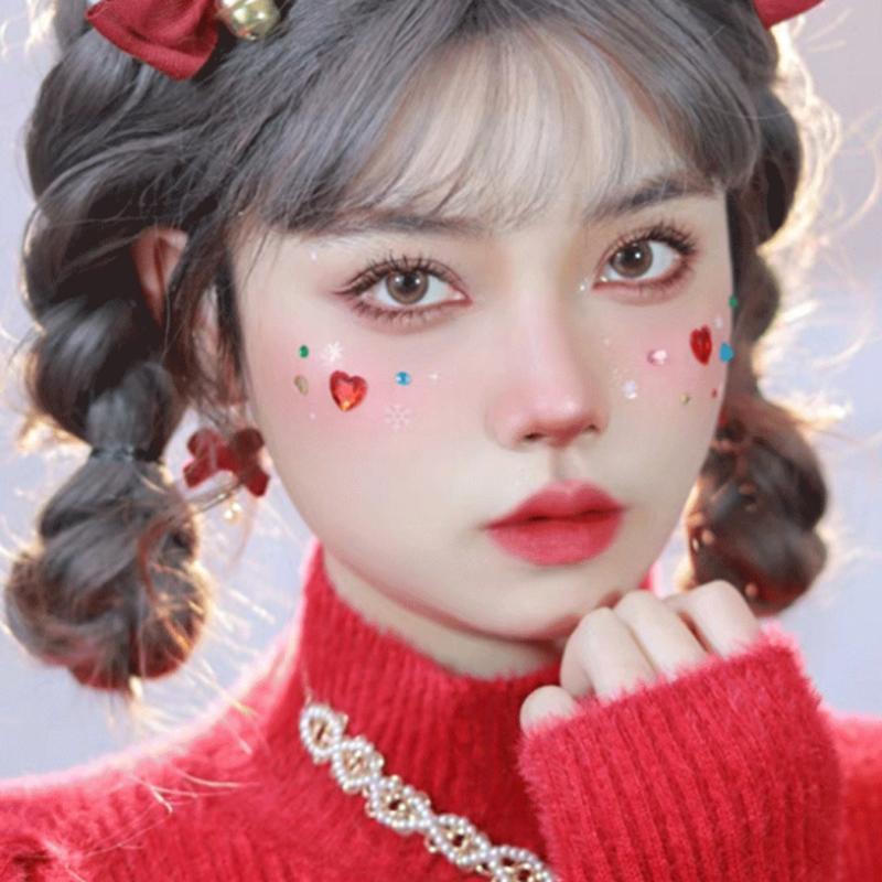 57 шт./лист Сердце Наклейки с драгоценными камнями для лица 3D Многоцветные Самоклеящиеся Стразы для DIY Фестивальной Вечеринки Макияж Глаз и Лица Деко