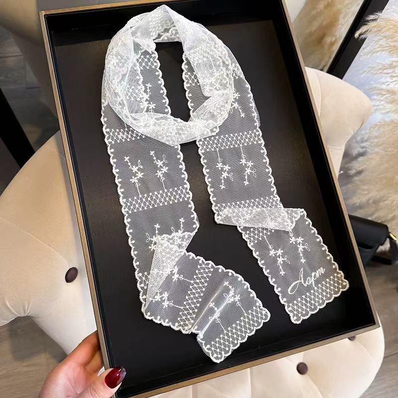 Unique Y2K Long Lace Waistband Floral Bow Lace Waist Belt Tie Up Thin Dress Jeans Belt Lace Scarf Hair Band Hair Accessories