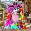 Brave Dog Custom Name Flannel Blanket Personalized Soft Warm Plush Throw Blanket Customized Gift for Family Friends