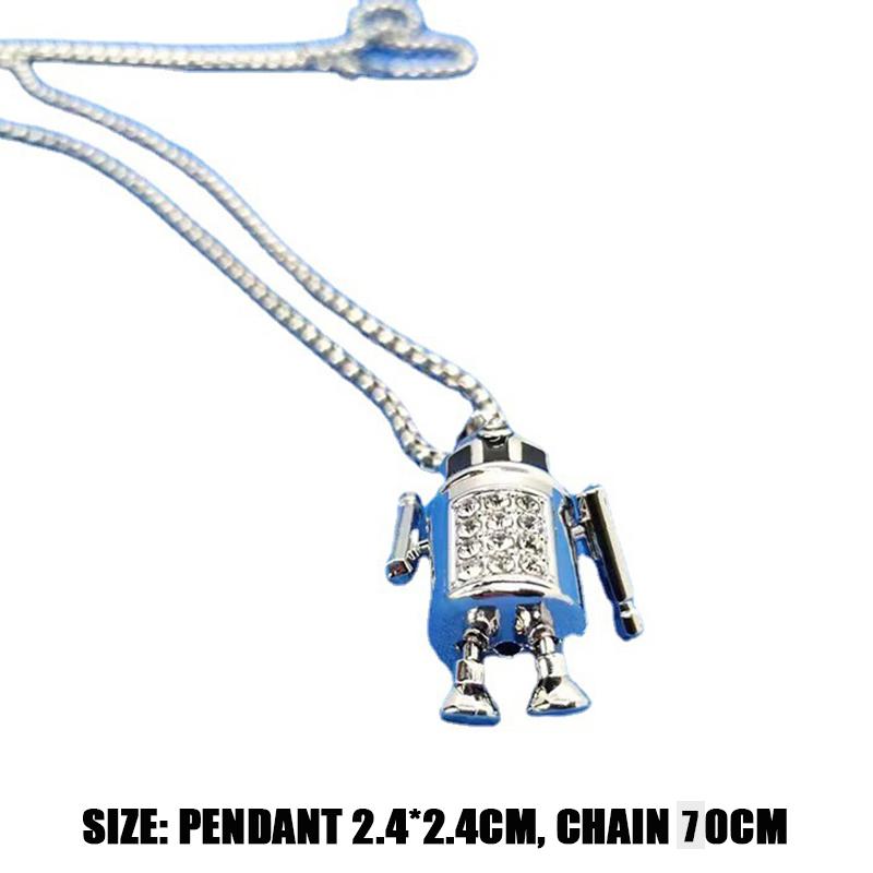 Новый мобильный подвесной робот, мужское уличное ожерелье в стиле хип-хоп, женская цепочка для свитера из нержавеющей стали