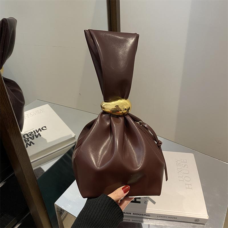 Модная дизайнерская женская маленькая сумочка из мягкой кожи, плиссированная женская мини-сумка-клатч, женская вечерняя сумка-ведро для вечеринок