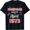 Потрясающая футболка унисекс с цветами апреля 1973 года, апрельский день рождения 1973 года