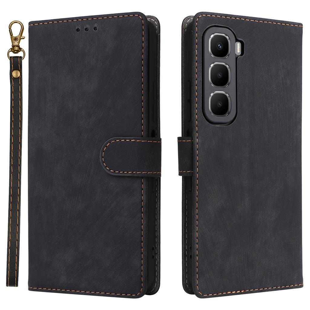 Для Infinix Hot 60 5G/Hot 60i 4G Чехол-кошелек с RFID-блокировкой из искусственной кожи, чехол для телефона-подставка с ремешком