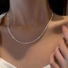 Sparkling Silver Color Clavicle Chain Choker Necklace Collar For Women Jewelry On the Neck Wedding Party Birthday Gifts 2023