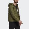 Adidas Logo Long Sleeve Hooded Down Jacket Men Outerwear Green GU3954