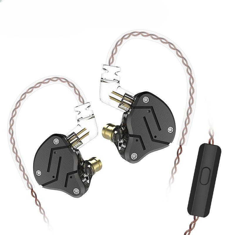 KZ-ZSN Ring Iron Moving Iron Eating Chicken Наушники-вкладыши для мобильного телефона с микрофоном и басами Проводные спортивные наушники