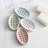 Silicone Soap Dish Storage Holder Plate Tray Drain Soap Box Bathroom
