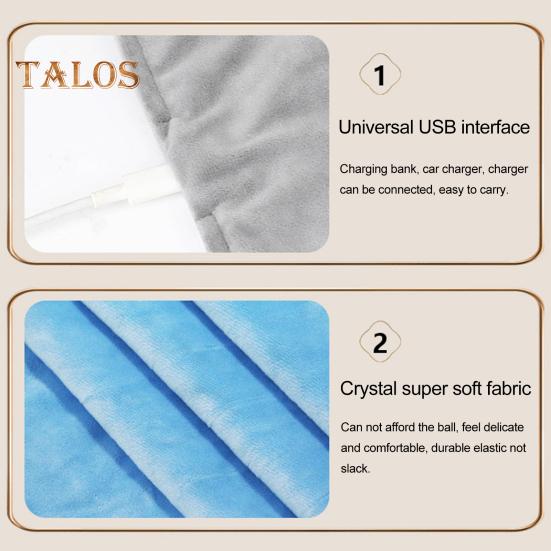 Электрическое одеяло с подогревом через USB, автоматическое отключение, мгновенное тепло для снятия спазмов и болей в спине, большой размер, грелка для шеи и плеч, сухая тепловая терапия