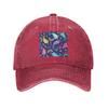 Rainbow Narwhals Under the Sea Blue Washed Denim Cap Casual Baseball Caps Adjustable Hat Summer Unisex Baseball Hats