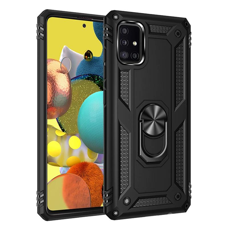 Модный бронированный чехол для Samsung Galaxy S24 S23 S21 S20 FE Ultra S10 S9 Plus Note 20 Ultra с металлическим кольцом, противоударный, защищающий от падений