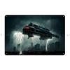 Cyberpunk Spaceship Metal Sign Living Room Plaques Create Create Cinema Tin Sign Poster