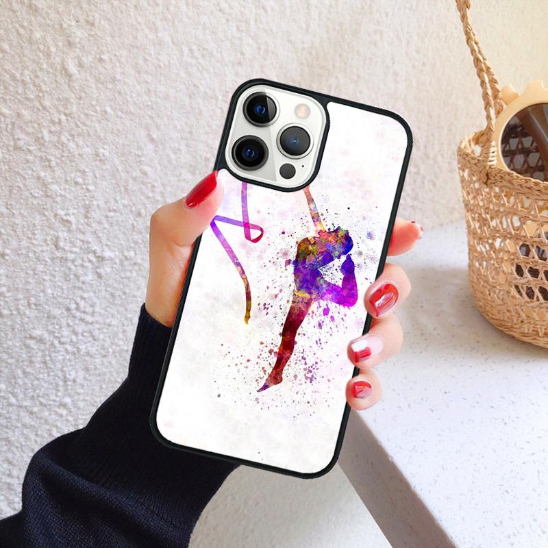 Чехол для телефона Силуэт Гимнастки для iPhone 17 Air 16 Coque 15 14 12 13 PLUS 11 PRO MAX Задняя Крышка Fundas Shell