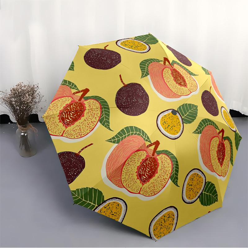 1pc Fruit Pattern Automatic Open/close Folding Umbrella, Compact Portable Travel Umbrella, Cute Umbrella, Durable Construction yy260328011