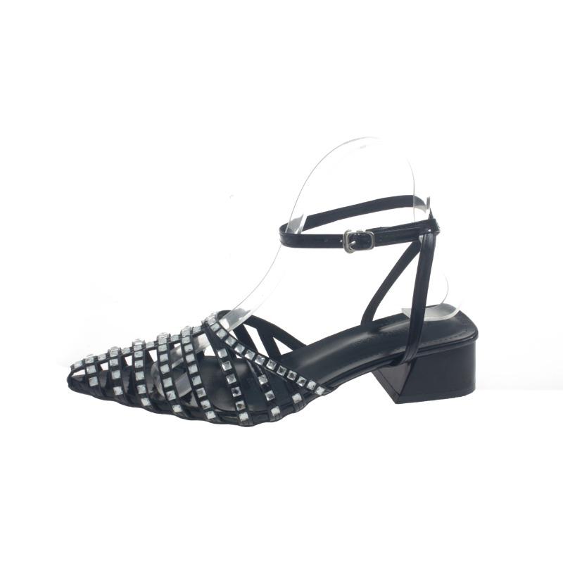 Летние босоножки с острым носком, украшенные кристаллами, женская обувь, модные женские кожаные туфли-лодочки, свадебные туфли на высоком каблуке