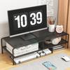 Dual Deck Computer Monitor Rising Holder Pc Screen Stand Bracket Desktop Keyboard Mouse Laptop Storage Organizer Riser Shelf
