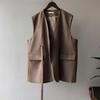 Женский жилет Осенний Теплый Эластичный Длинный Без рукавов Оверсайз Повседневный V-образный жилет