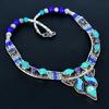 Turquoise, Lapis Lazuli 925 Sterling Silver Necklace Tibetan Silver Necklace Bohemian Antique Necklace Handmade Jewelry Nepali Necklace Gift For Wife