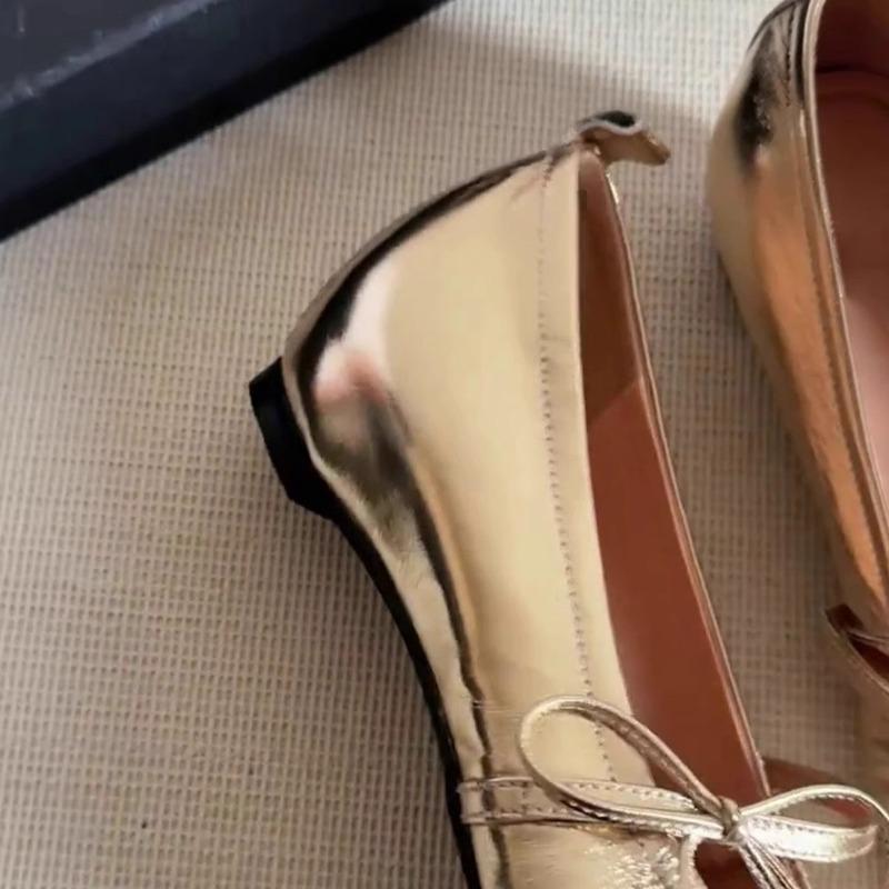 Новый Стиль Популярные Серебристые Женские Роскошные Туфли Мэри Джейн Комфорт Уличный Стиль Мягкая Подошва Женские Платья Балетки Zapatos Mujer