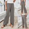 Новые летние однотонные свободные брюки широкого кроя с эластичной резинкой на талии