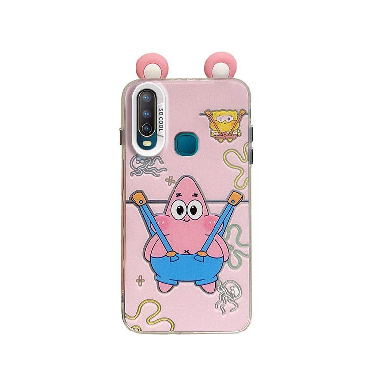 KEYSION Милый мультяшный чехол с ушками для VIVO Y17 Y15 Y12 со шнурком Мягкий силикон+ПК Ударопрочная задняя крышка для телефона для VIVO Y11 2019