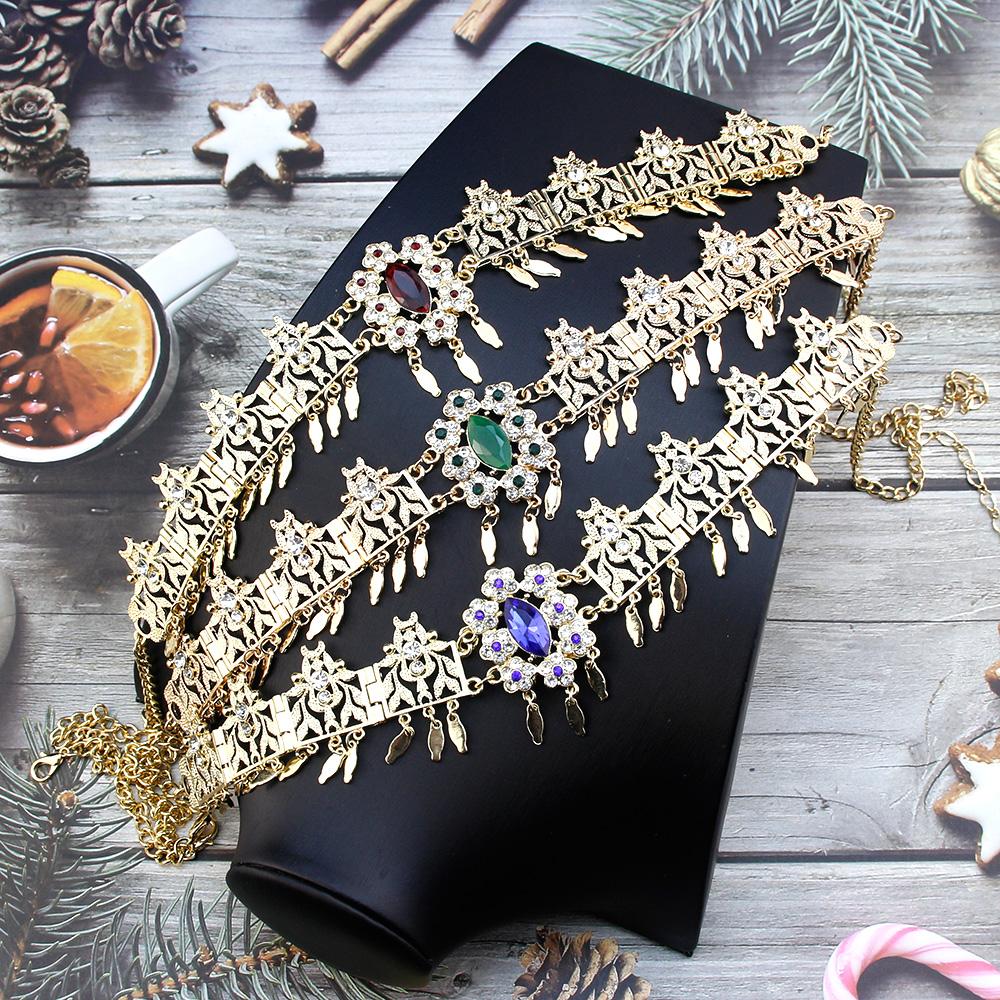 Цепочка на лоб невесты, корона, ювелирные изделия, женские изделия для волос, золотой цвет, хрустальная арабская повязка для волос