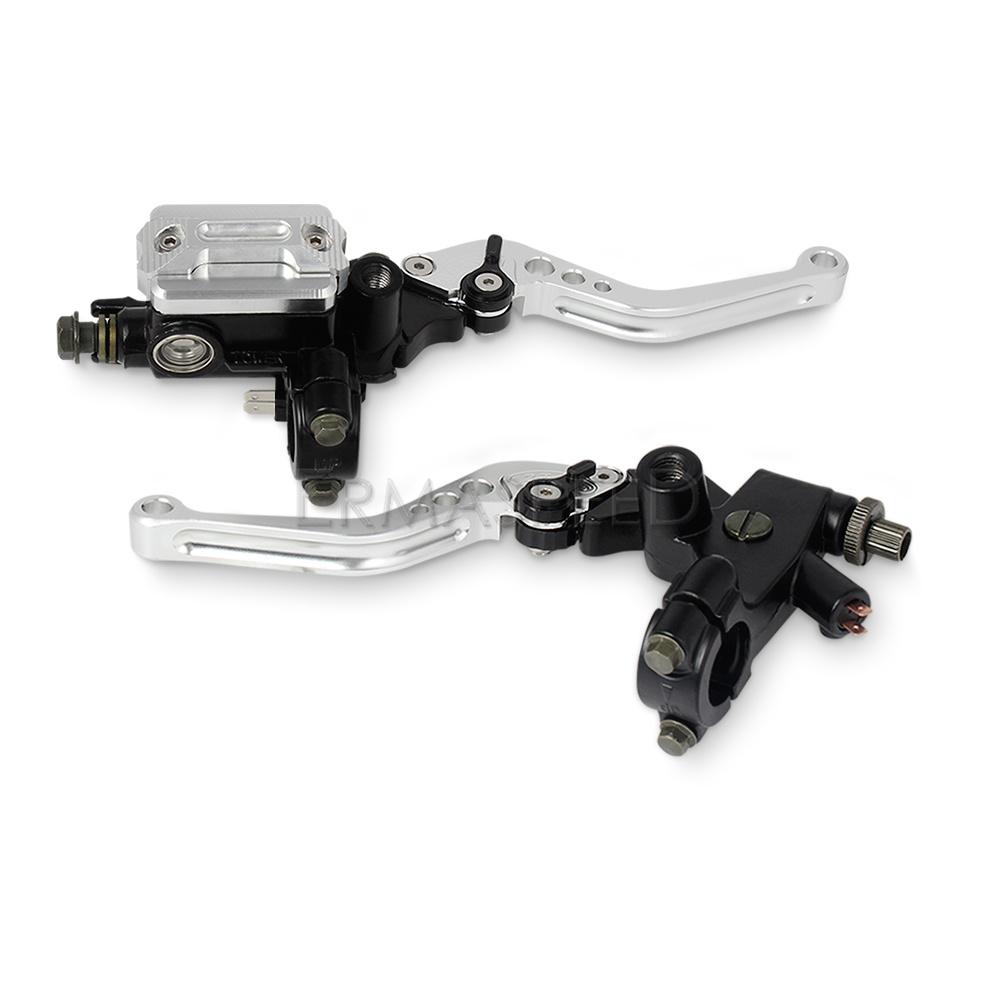 Универсальный комплект рычагов тормозной муфты мотоцикла 7/8 дюйма 22 мм с рычагами резервуара главного цилиндра, комплект мотоциклов с ЧПУ