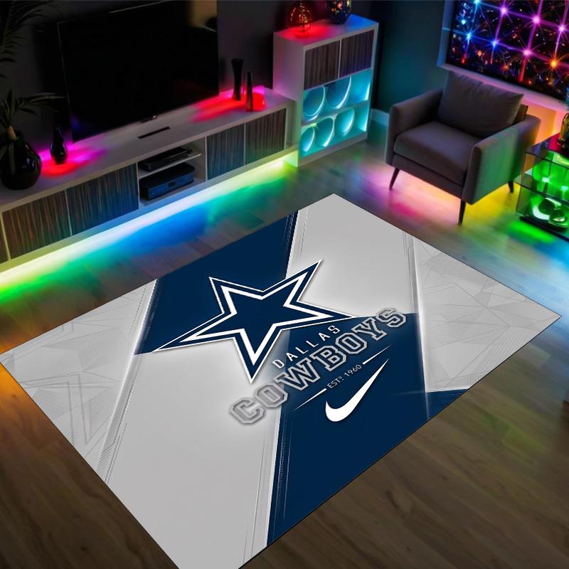 Дизайн Dallas Cowboys Кристальный Велюровый Ковер Уютный Не?Нескользящий ковер с принтом для спальни, гостиной, прихожей