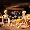 Украшения на Хэллоуин Скелет, Подвижный Скелет Человеческой Формы, Ужасающее Украшение из Фальшивых Костей на Хэллоуин
