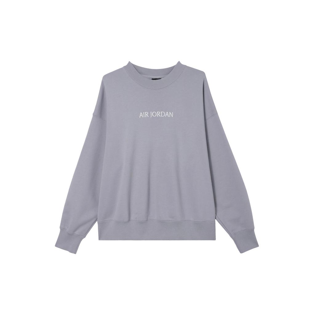 Jordan Round Neck Sport Pullover Long Sleeve Sweatshirt Women Tops Light-Grey White DQ4650-054