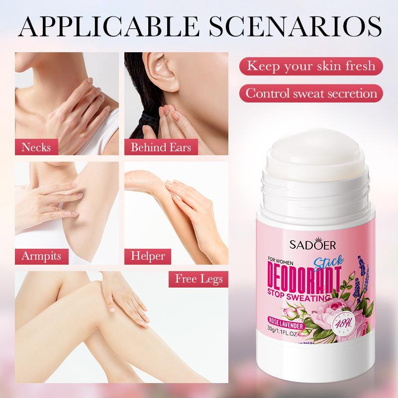 Sadoer Женский антиперспирант серии Stick, небольшой портативный шариковый антиперспирант с ароматом